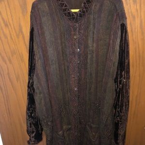Beautiful velvet rayon jacket ( free size) L